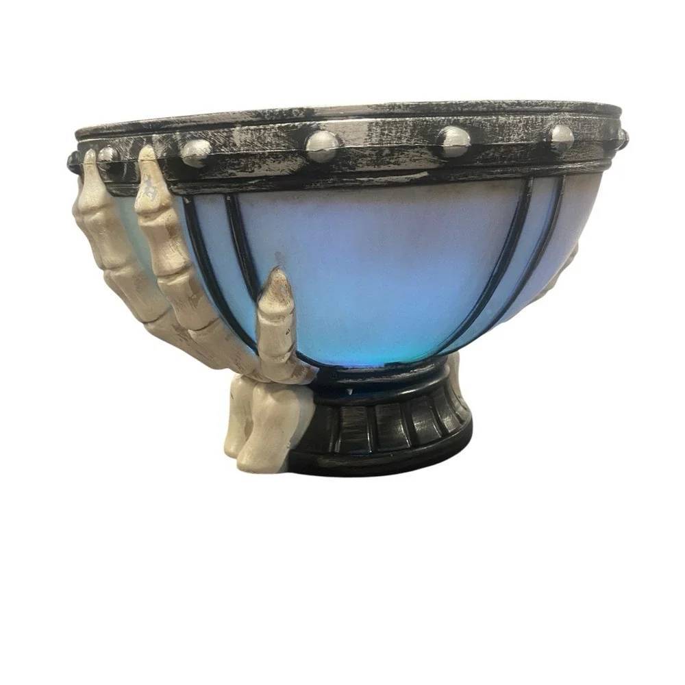 Haunted Living Flashing Skeleton Hands Bowl LED Color Changing Tested Video